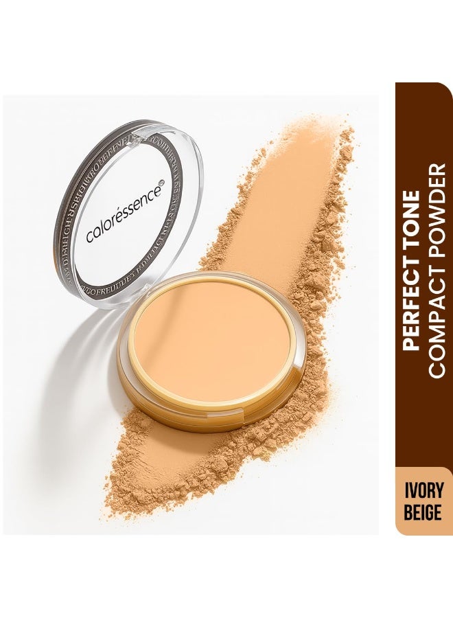 Coloressence Matte Compact Powder for Women Setting Base Ivory Beige, 10gm | All Skin Types | Lightweight | Oil Control | Waterproof | Perfect Tone - Image 2